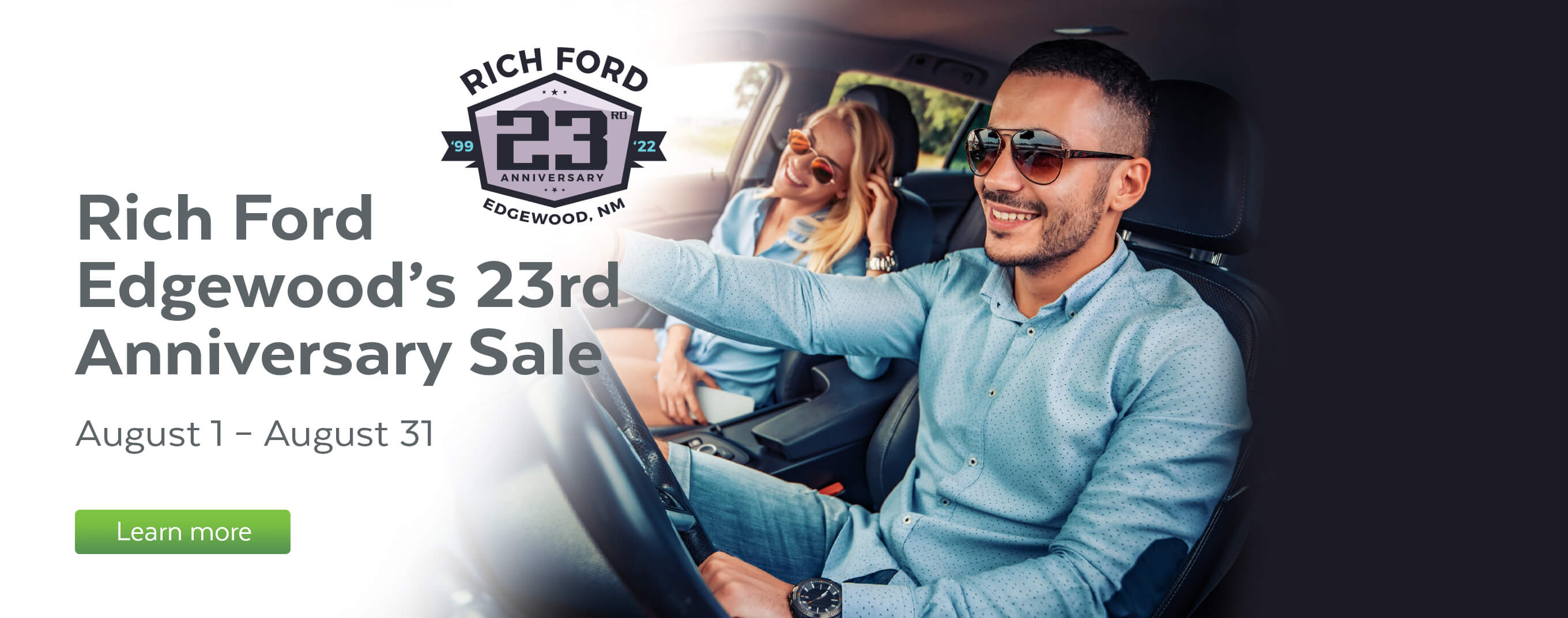 Rich Ford Edgewood's 23rd Anniversary Sale - Aug. 1 -31. Learn More.