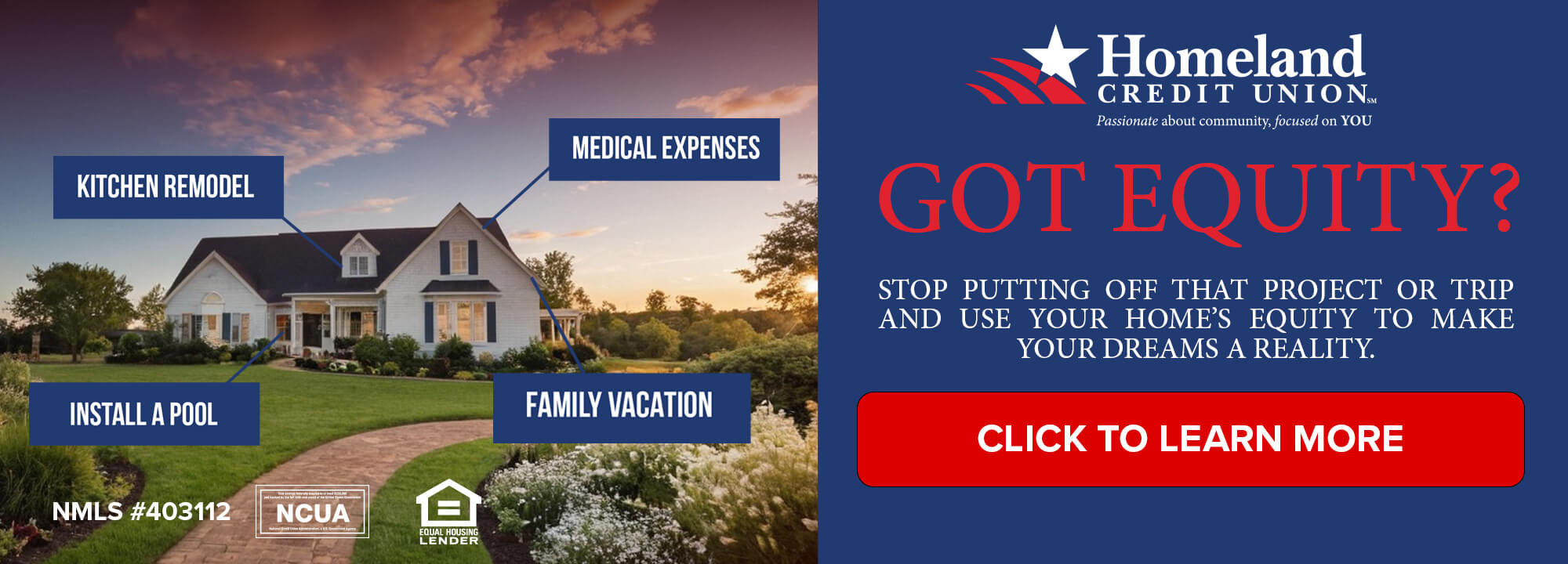 New Year, Same Home Got Equity? Debt Consolidation. College Expenses. Click for more.