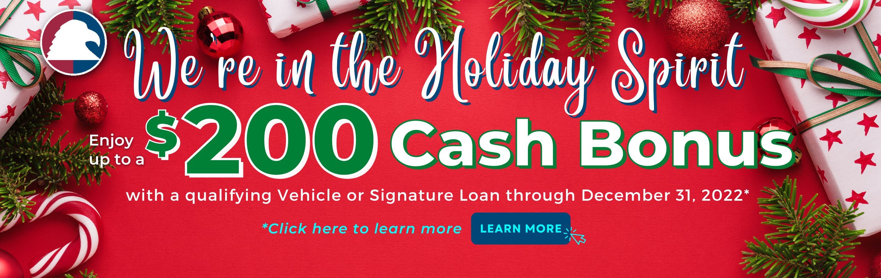 Century Federal Credit Union Holiday spirit cash back promo