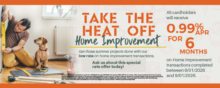 Credit Card .99% Home Improvement .99%apr 6mo