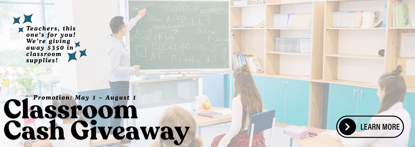 Teacher have a chance to win $350.00 in scool supplies with Emerald Credit Union's Classroom Cash Giveaway