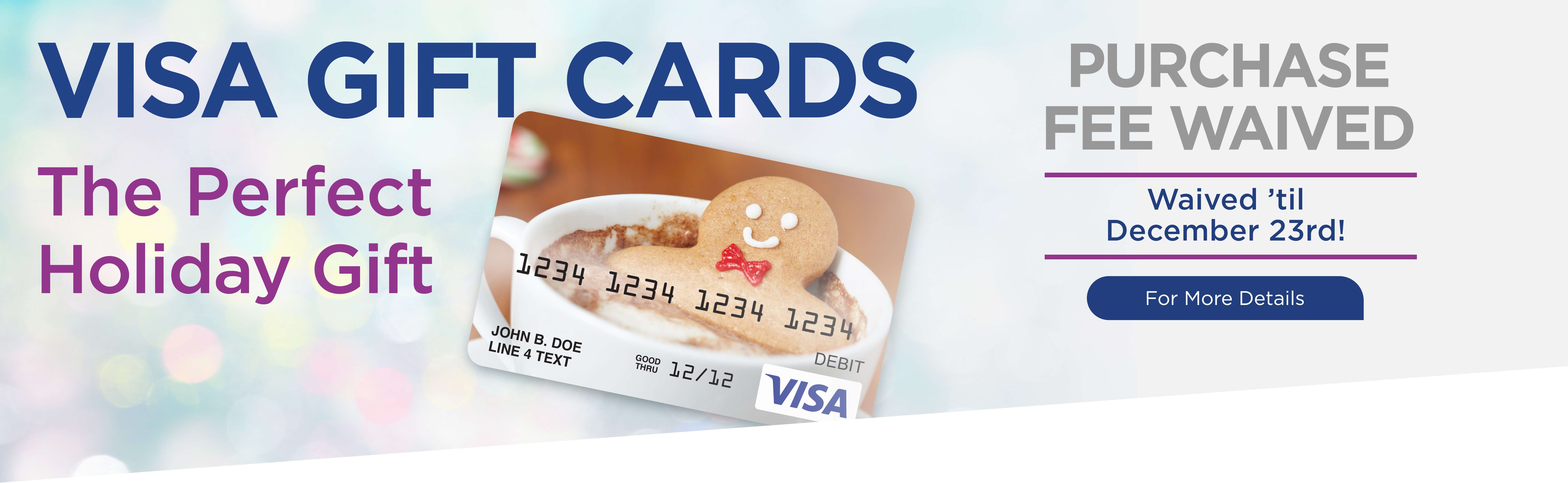 Get a Visa Gift Card and Pay No Purchase Fee for December 1-23