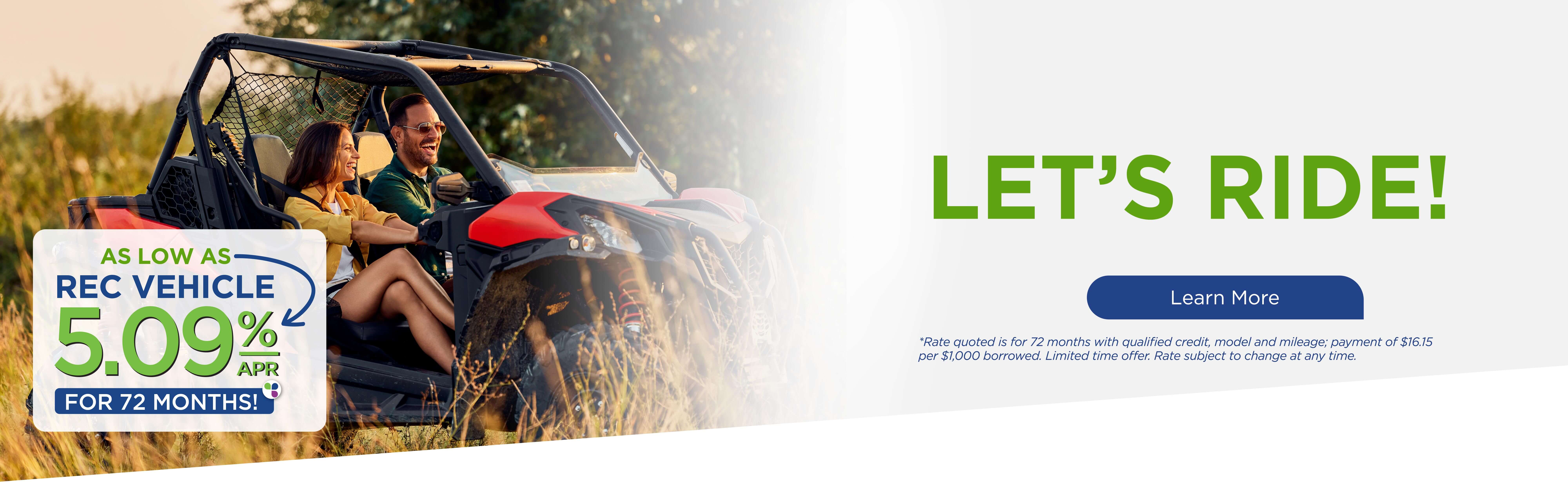 Low-Rate Recreational Vehicle Loans from BCU