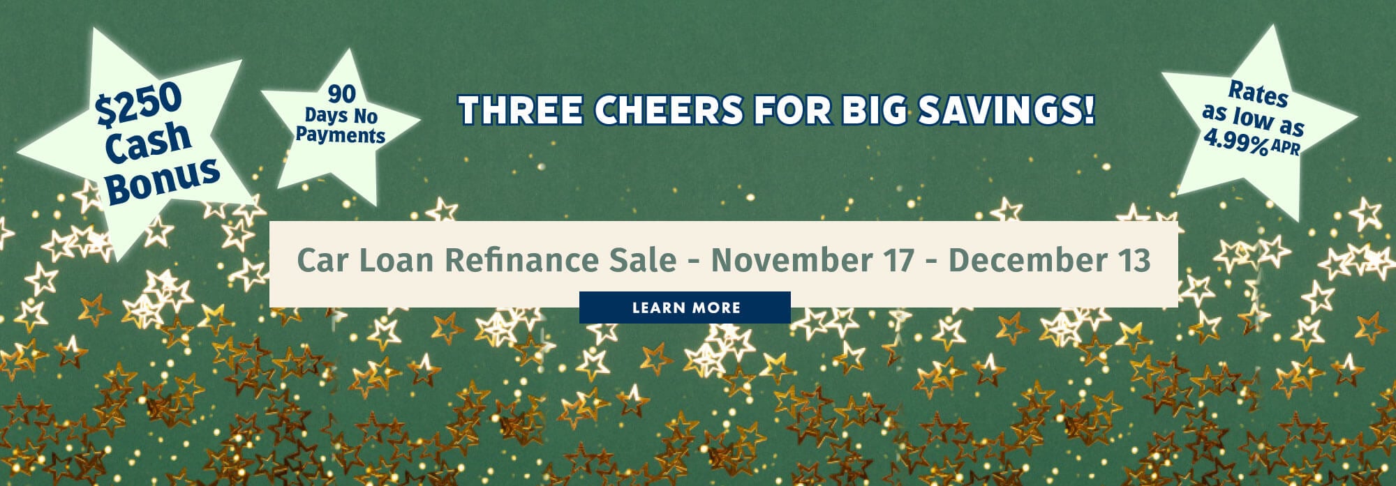 Car Loan Refinance Sale - November 17 - December 13