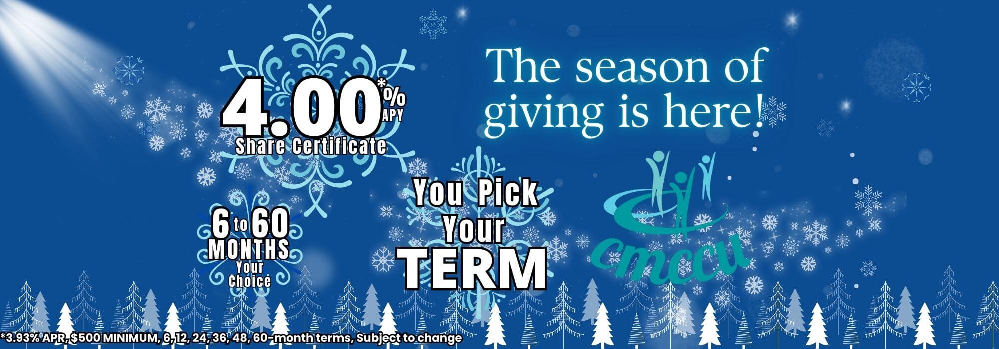 4.00 Share Certificates Promo