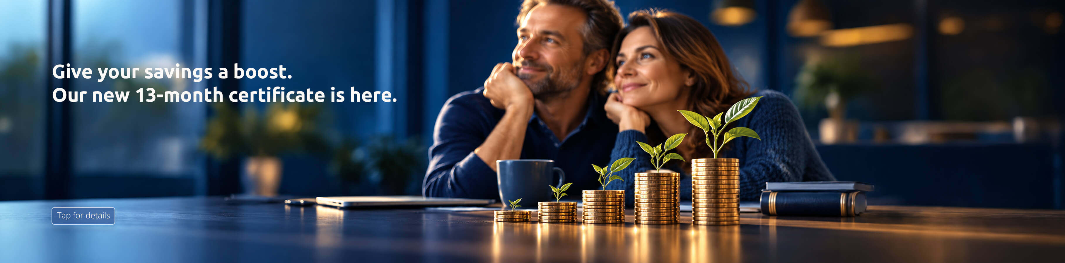 Give your savings a boost. Our new 13-month certificate is here.