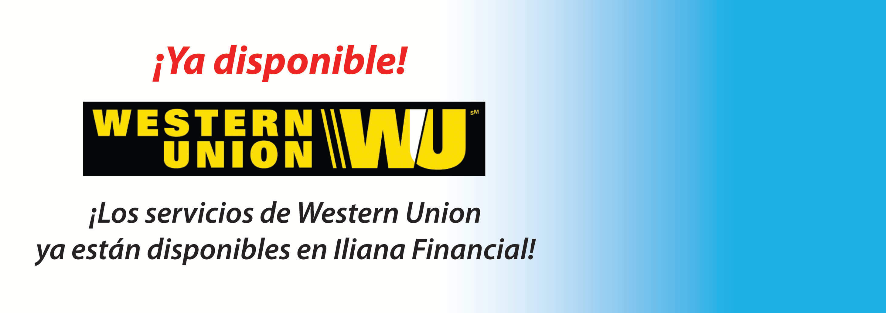 Western Union Now available