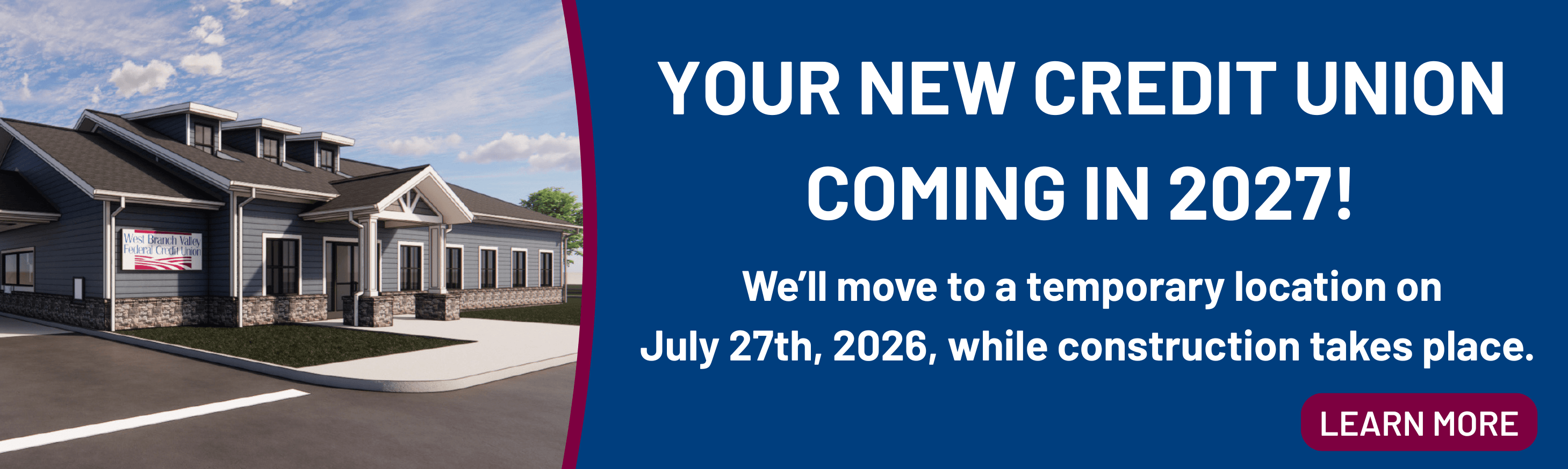 We're temporarily relocating while our new branch is being built