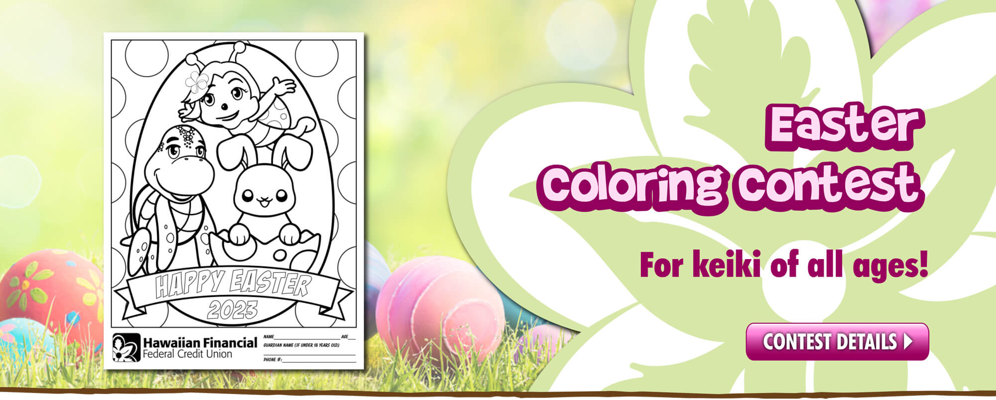 2023 Easter Coloring Contest - for keiki of all ages!