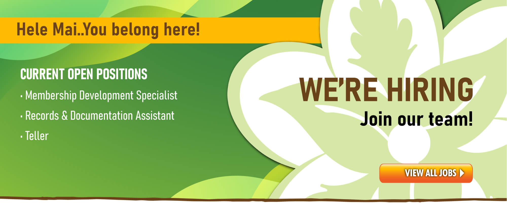 Looking for a career in the financial services industry?  We're hiring!  Click to view all available positions.
