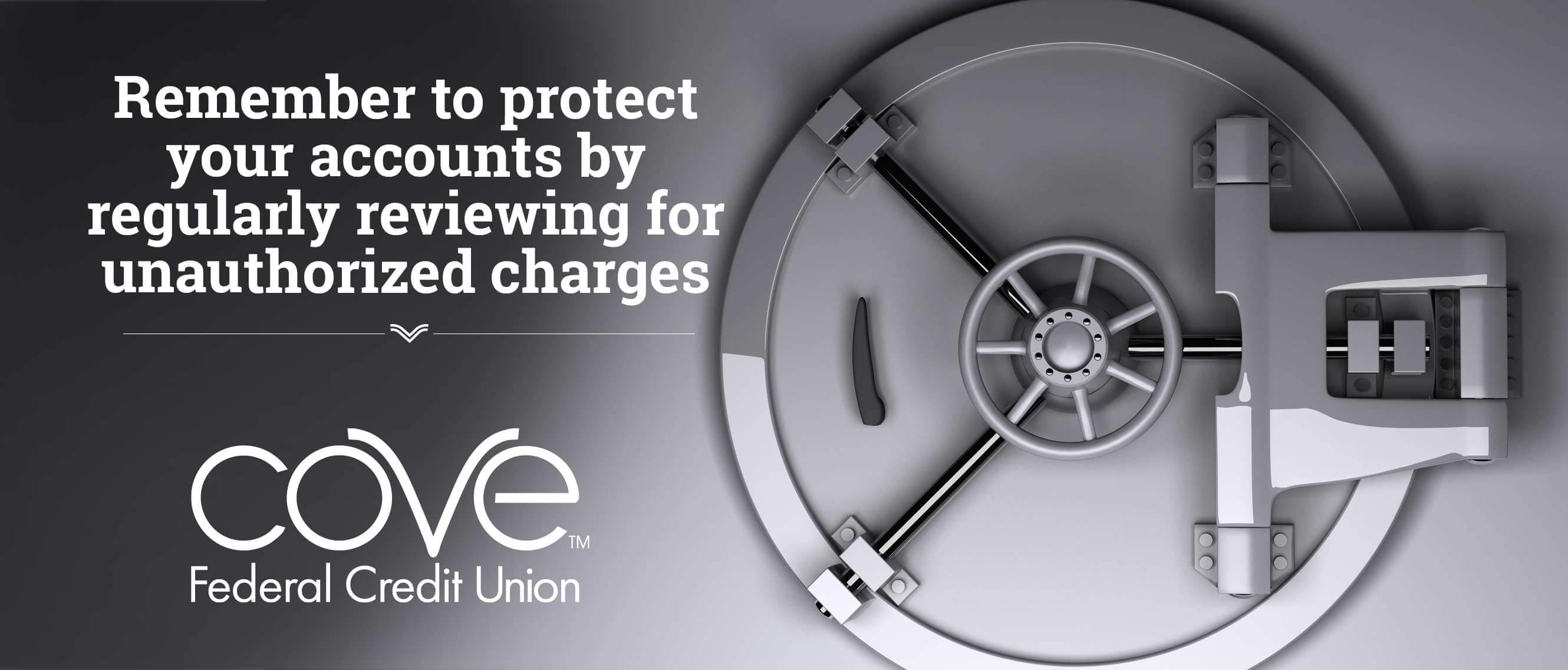 Remember to protect your accounts by regularly reviewing for unauthorized charges