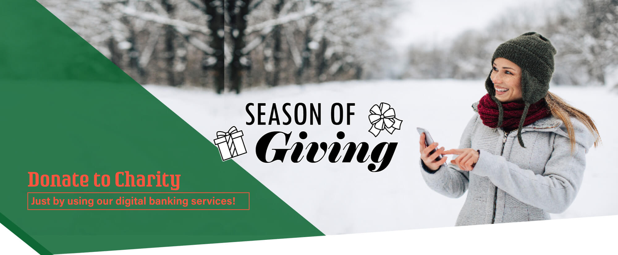 Donate to charity just by using your GreenLeaf Bank debit card.