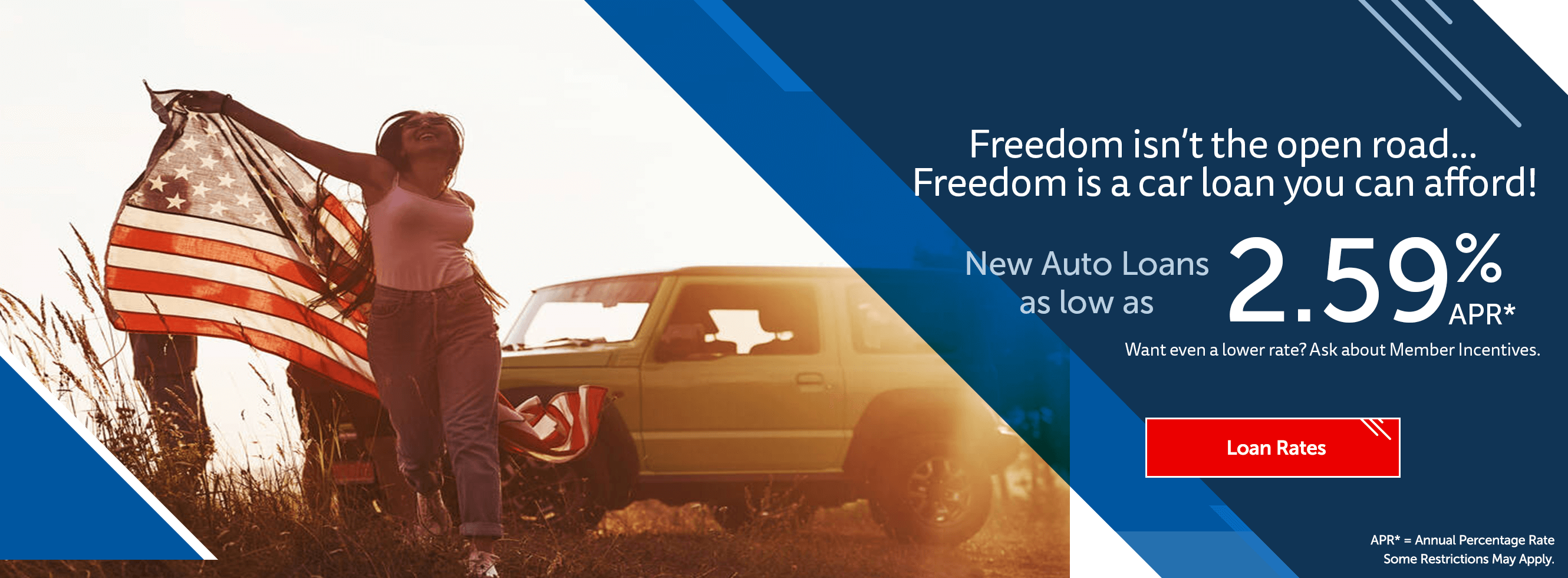 Freedom isn't the open road... Freedom is a car loan you can afford!