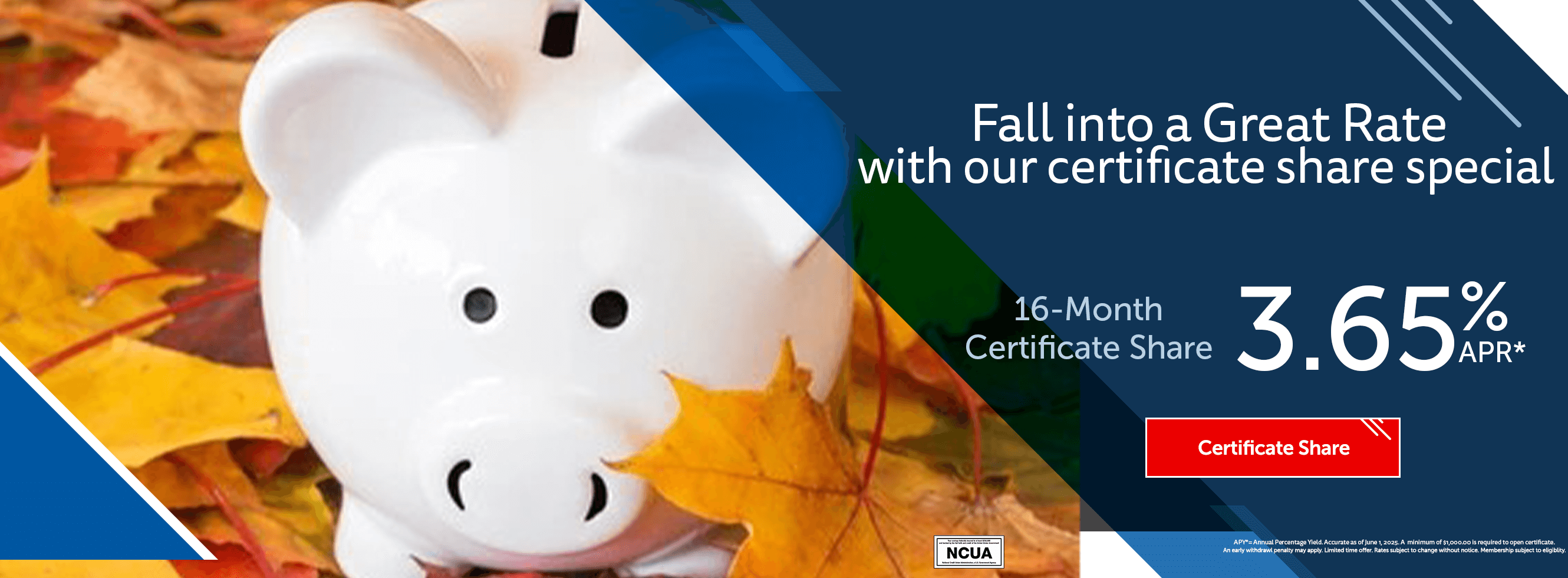 Fall into great rates with our certificate special