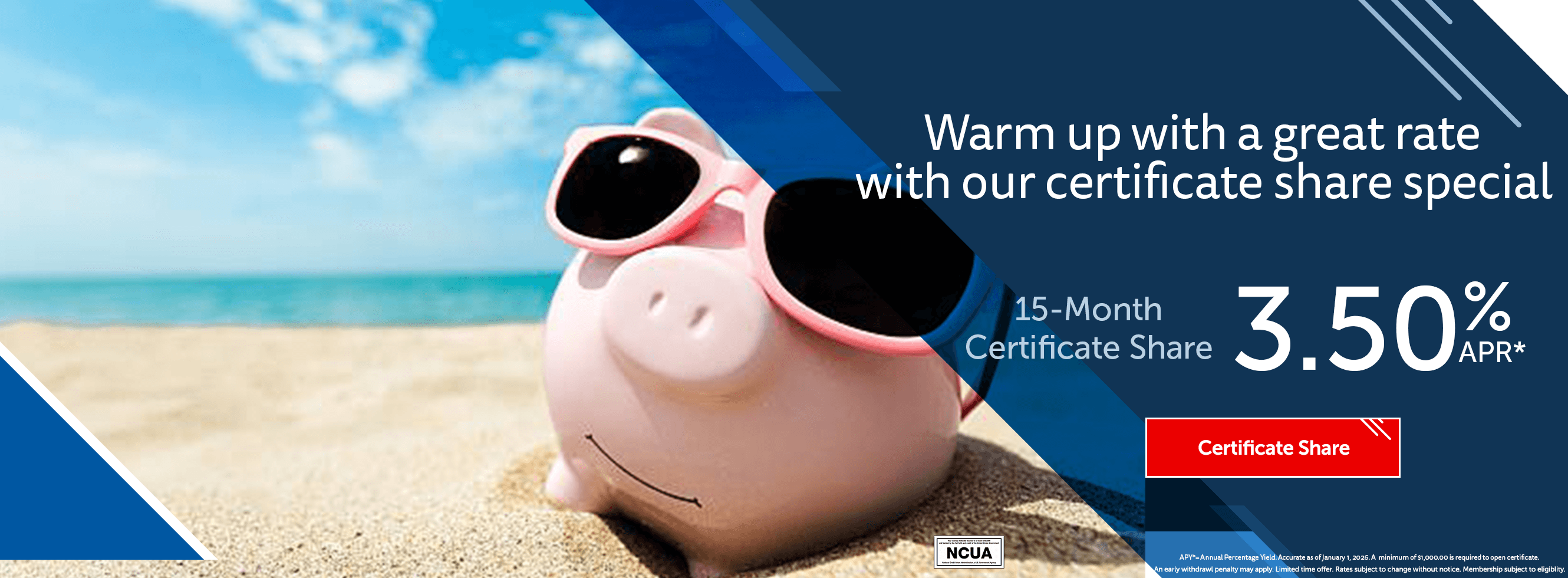 Warm up with a great rate with our certificate shares special!