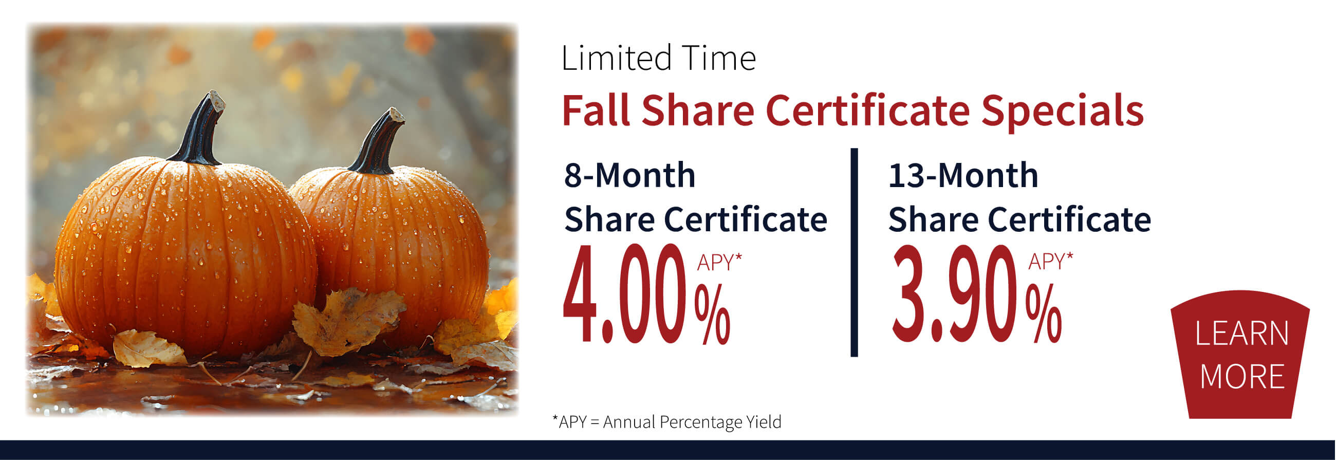 Fall Limited Time Share Certificate Specials