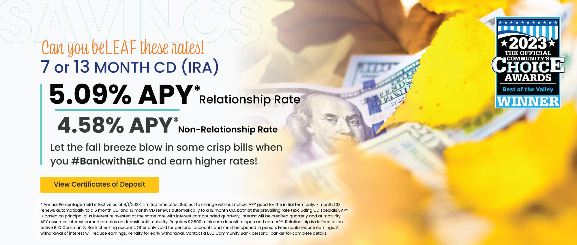 Pick your rate CD Special. View certificates of deposit for details.