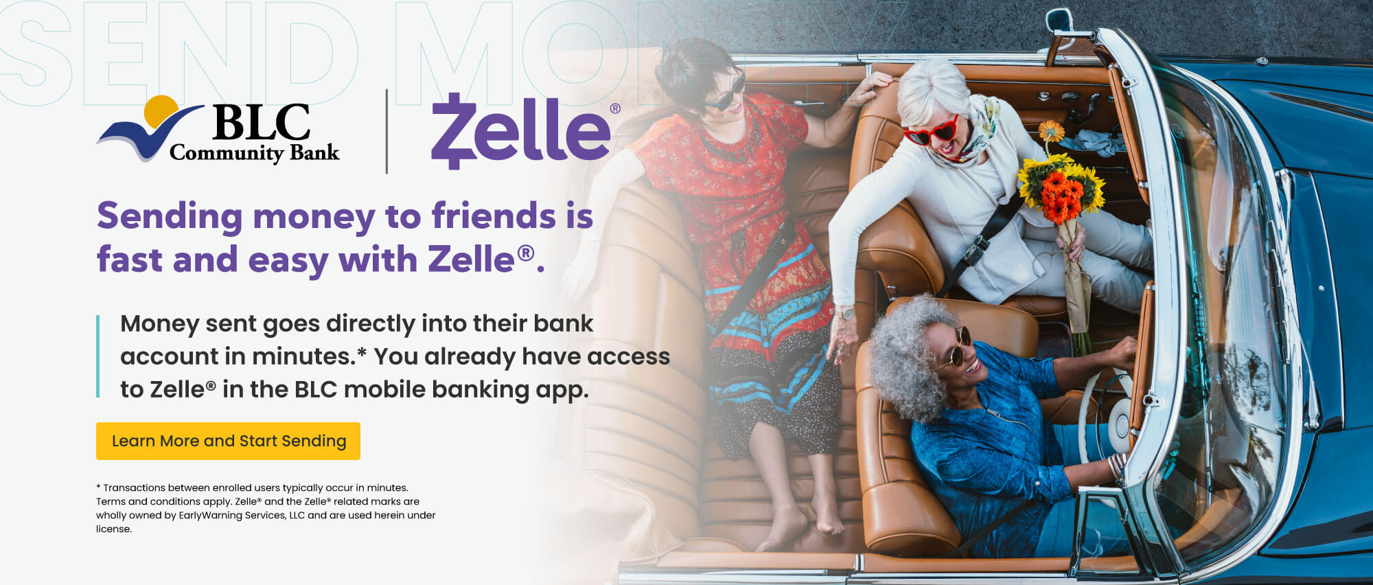 Sending money to friends is fast and easy with Zelle. Click here to learn more and start sending.
