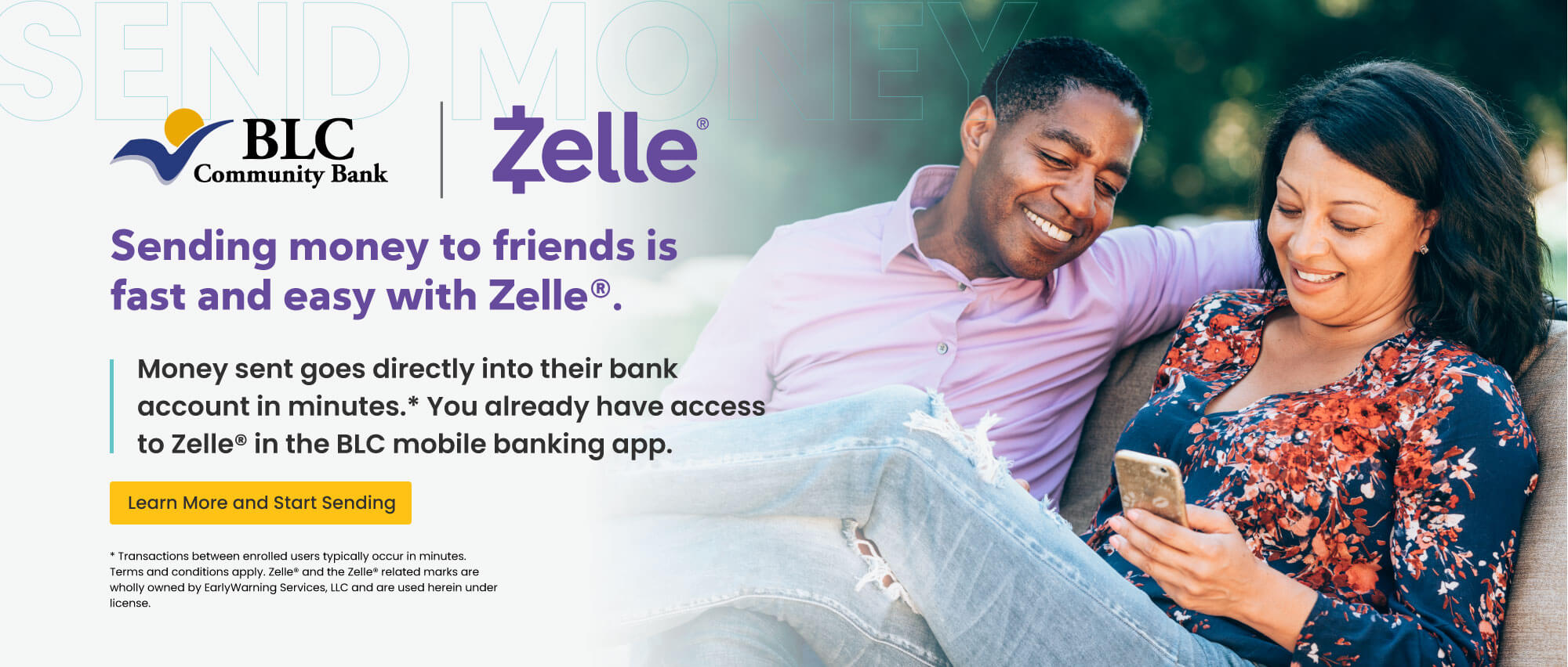Sending money to friends is fast and easy with Zelle. Click here to learn more and start sending.