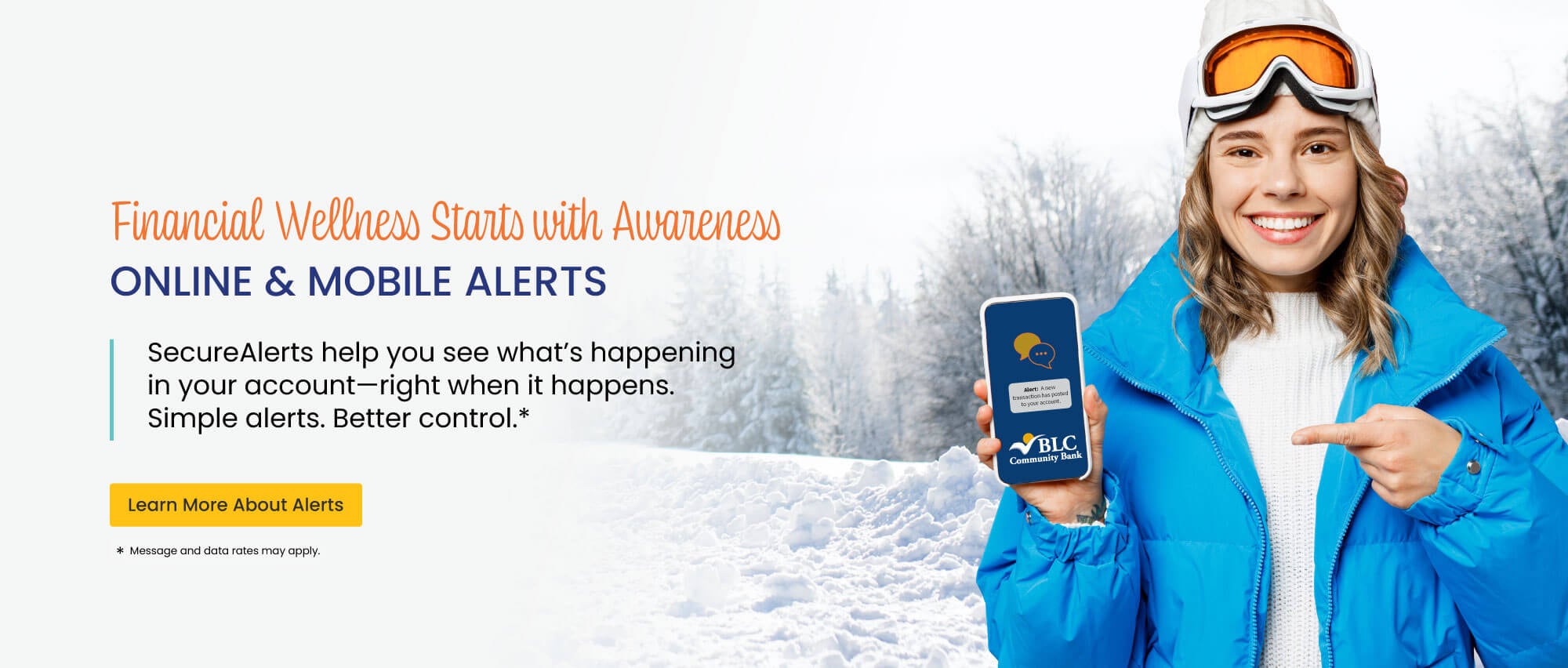 Know the moment something happens in your accounts with online and mobile banking alerts. 