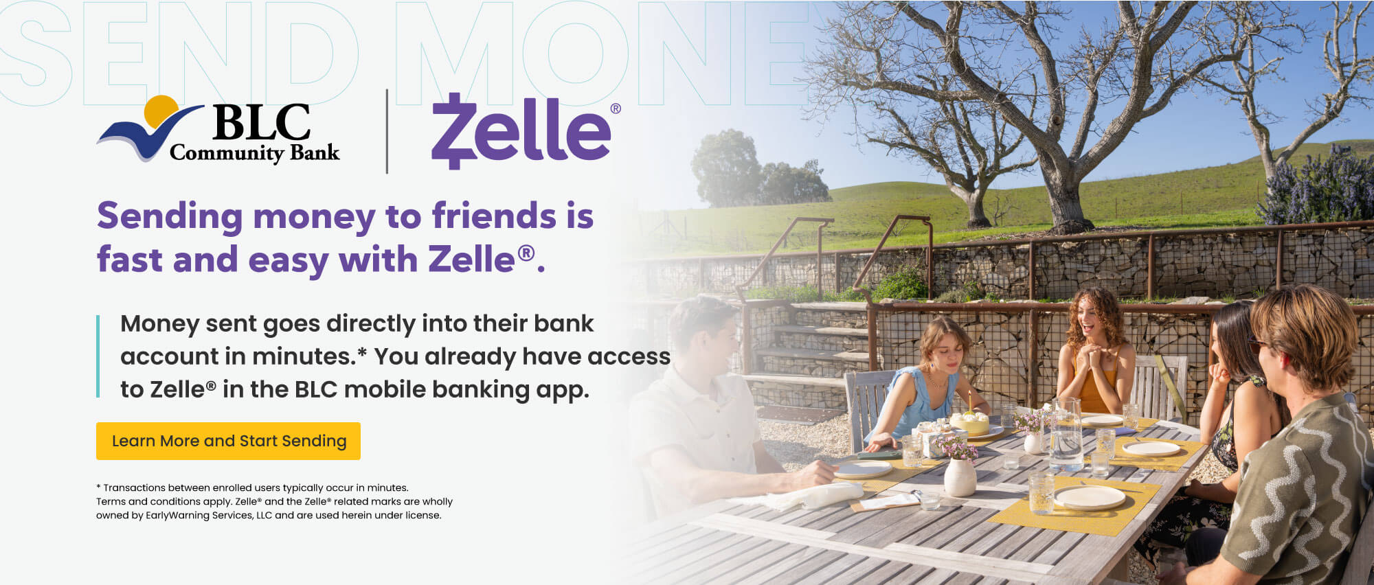 Sending money to friends is fast and easy with Zelle. Click here to learn more and start sending.