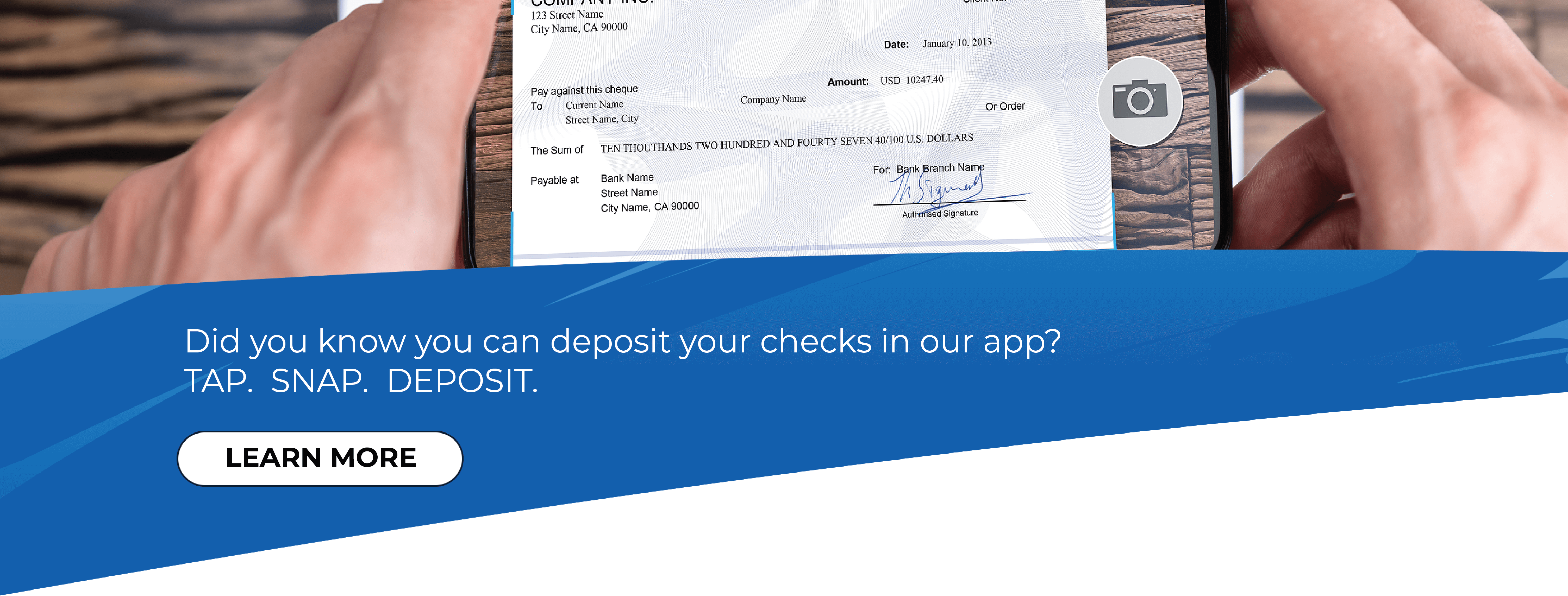 Download our app to use mobile deposit